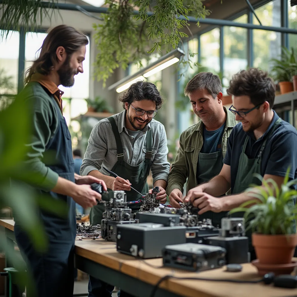 Equipo reparando en taller porteño